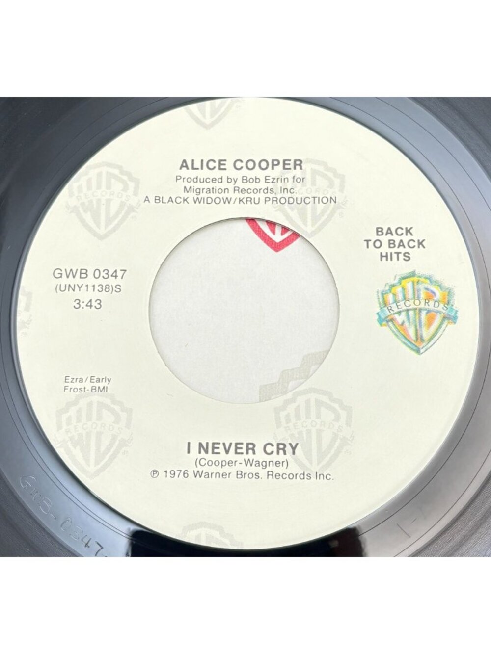 Alice Cooper I Never Cry / You and Me 45 Vinyl 70s Hard Rock Warner Bros VG+